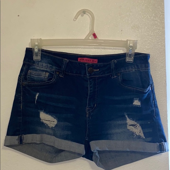 Blue Ripped Shorts - Picture 1 of 2